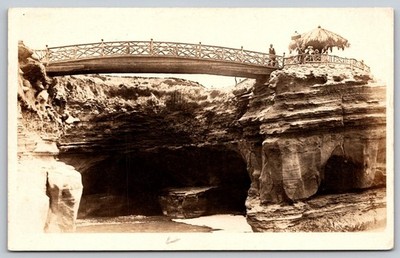 Vintage RPPC La Jolla Sunny Jim Cave Bridge Postcard California Real Photo C469