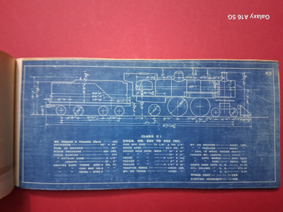 CHICAGO & ALTON RAILROAD 4-4-2 LOCOMOTIVE #550+ ORIG 1918 BLUEPRINT DATA DRAWING
