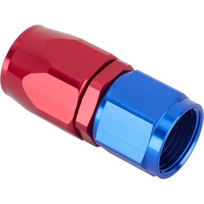 Speedway Full Flow Swivel Hose End Fitting, Straight, Red/Blue, -10 AN