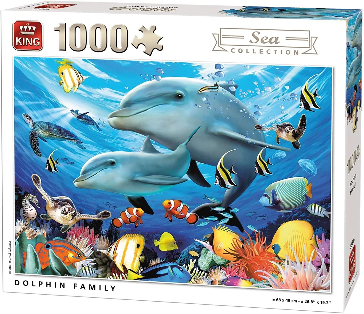 Puzzle 1000 Pezzi Per Adulti – Pappagallo, Fenicottero E Delfino In Paesaggio Tropicale – Bestdon, 70x50 Cm