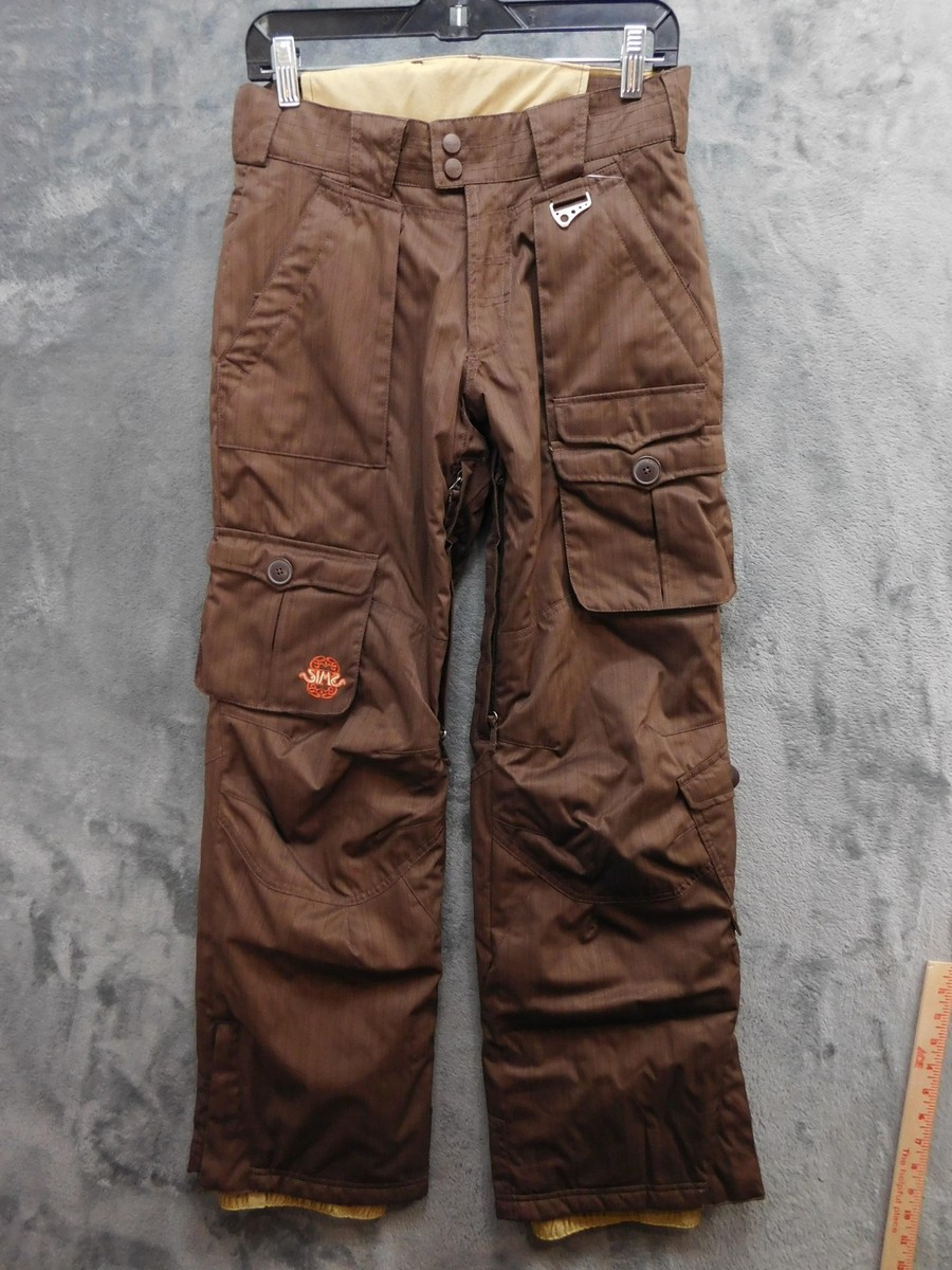 Sims Snowboard Pants Womens Small Brown Insulated Cargo Ski Winter