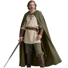 Joukavor Renaissance Hooded Cape Medieval Linen Cloak with Hood for Women Men