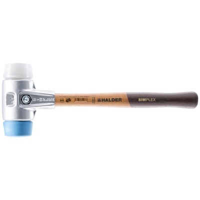 Halder SIMPLEX-Schonhammer mit Aluminiumgehäuse und Holzstiel Ø 30 mm TPE-soft /