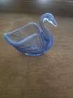 Fenton Blue Opalescent Glass Swan Trinket Dish Candy Figurine Excellent/Desired