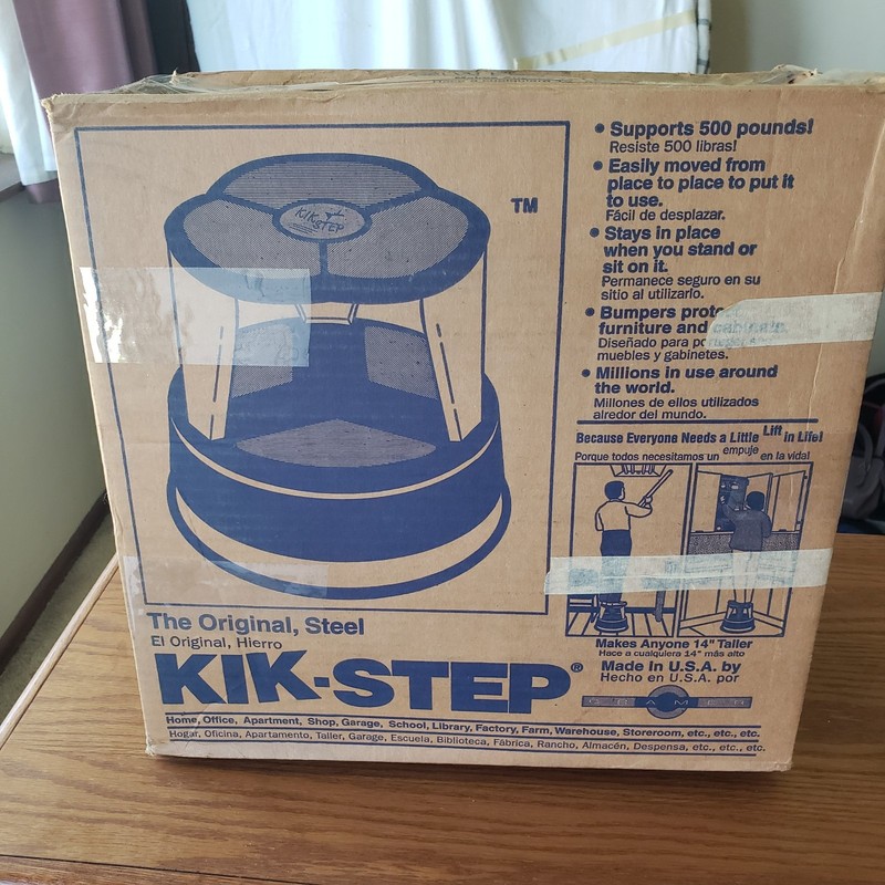 Cramer KIK-STEP Original Steel Stool, Supports 500 Lbs, Grey, New In Box, USA