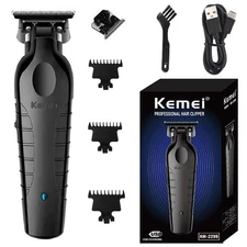 Cordless Hair Trimmer 0mm Professional Electric Barber Clipper for Detailing
