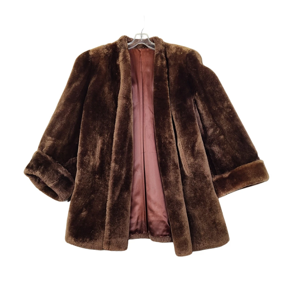 Mink Faux Fur Brown Vintage Coats, Jackets & Vests for Women for
