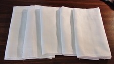 5 Dress HANDKERCHIEFS White 16" x 16" Mens - New Never Used - Lightweight