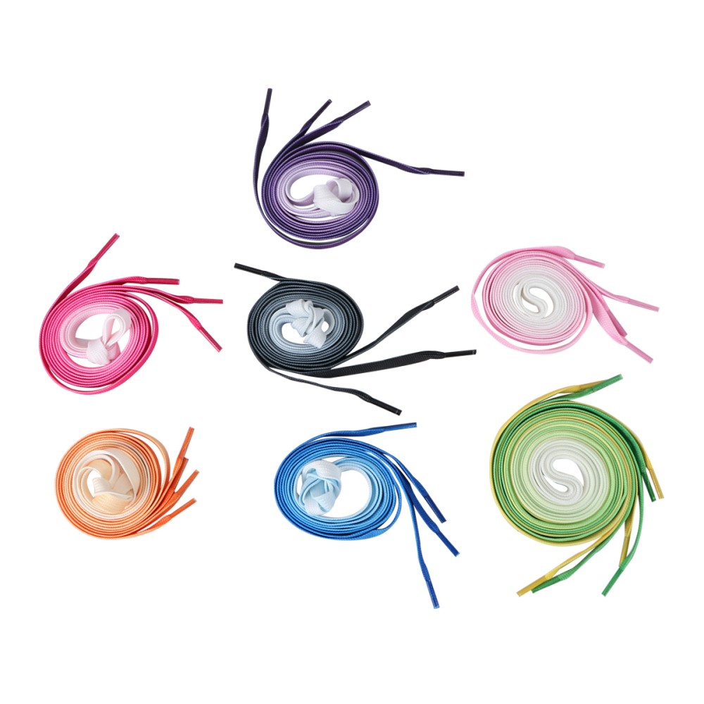 APL 8 paia lacci piatti sfumati cravatte creative accessori scarpe colorati