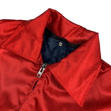 VTG Kale Men's Full Zip Removable Liner Satin Uniform Jacket Red • Medium