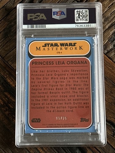 2021 Topps Star Wars Masterwork Princess Leia Out Of The Box Canvas #5/25 PSA 9 - Picture 3 of 3
