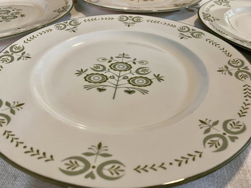 VTG FRANCISCAN Heritage Discovery Green Dinner Plates Set Of 4 - Picture 5 of 6