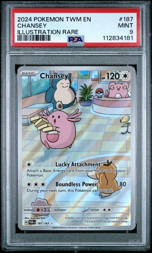 PSA 9 CHANSEY 187/167 ILLUSTRATION RARE POKEMON TWILIGHT MASQUERADE POKEMON 😍