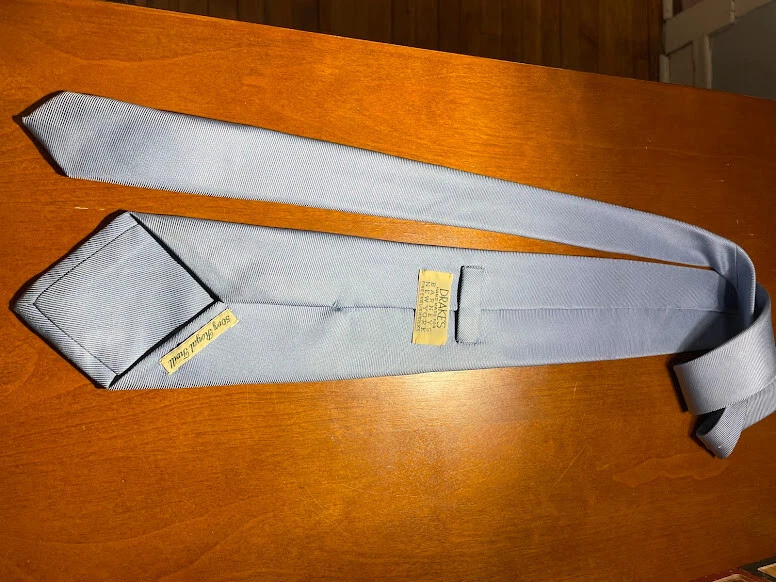 Drakes london Sky Blue Solid 100% Necktie - Image 2 of 3