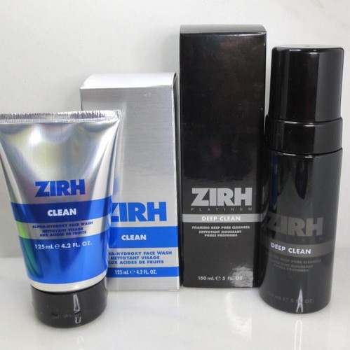 ZIRH CLEAN FACE WASH 4.2 OZ & DEEP CLEAN PORE CLEANSER 5 OZ - 2PCS SET