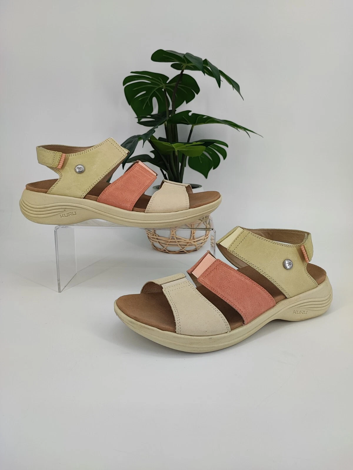 Sandale femme Kuru Coda Muse Supreme Support beige multi rayures taille 11 US