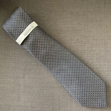 Perry Ellis Men's Neck Tie Geometric Serrano Mini Classic Black/Grey MSRP $55