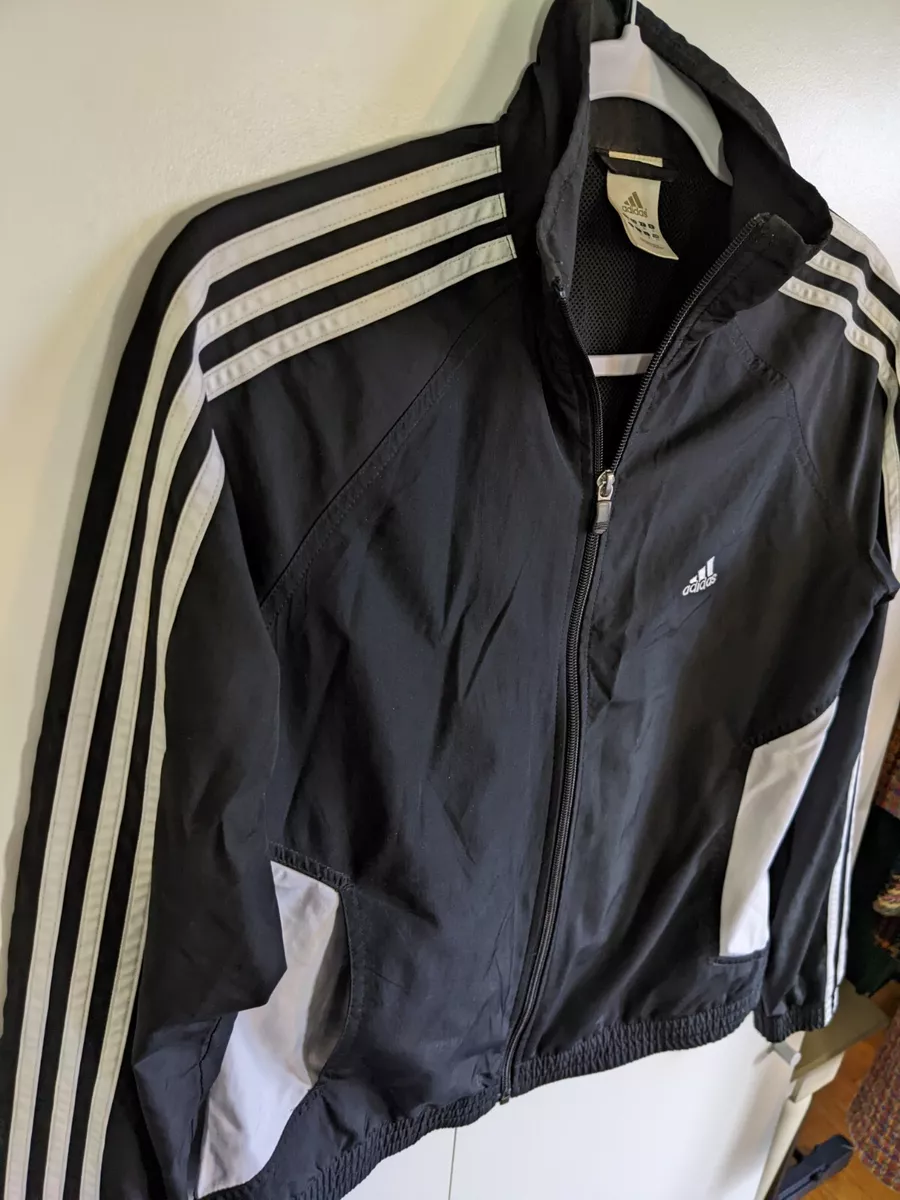 ADIDAS Women's FULL ZIP UP JACKET S RN 88387 CA 40312 BLACK WHITE Stripes | eBay