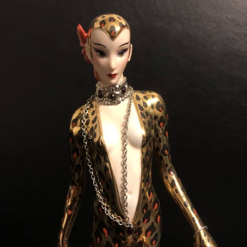 Erte Flanklin Mint Leopard Sculpture Figureine Art deco Limited Edition 90's - Picture 5 of 10