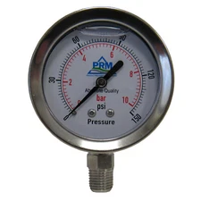 New PRM 0-150 PSI Pressure Gauge 2.5” SS Case 1⁄4” SS NPT Bottom