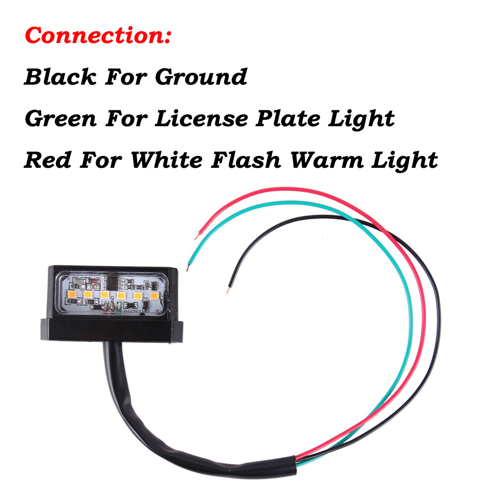 Motorcycle License Plate Holder Mount W/ LED Tail Light Fender Eliminator Kit