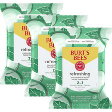 Burt's Bees Cucumber  Mint Face Wipes Cleansing Towelettes, 30 Ct. 3-Pack 