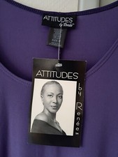 Attitudes By Renee Purple stretch cotton Dress.  Size Medium- New