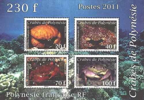 Timbres Faune marine (Crabes) Polynésie BF37 ** de 2011 - 81934FR - Picture 1 of 1