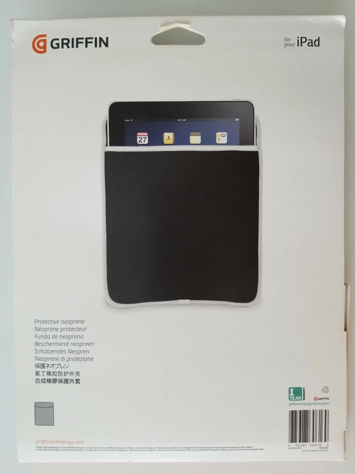 NEW Griffin Jumper Neoprene Protective 10" Sleeve for iPad, Black/White, GB01582 - Image 3 of 4