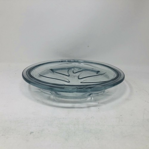 Pyrex Originals Clear Footed Meat Serving Dish Platter w/Well Blue Tint 815 - Picture 3 of 11