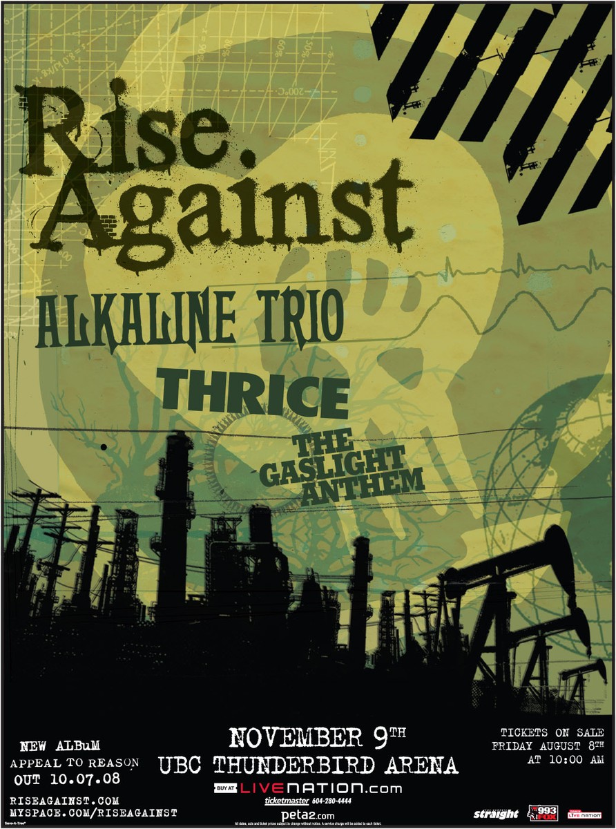 RISE AGAINST/ALKALINE TRIO/THRICE/GASLIGHT ANTHEM VANCOUVER 2008