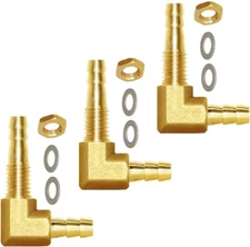 Joywayus 3/16" Hose Barb Thru-Bulk Head Hex 90 Degree L Right Angle Elbow Union