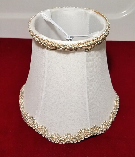 Vintage Victorian Ivory Beaded Miniature Clip On Lamp Shade 5” - Picture 2 of 7
