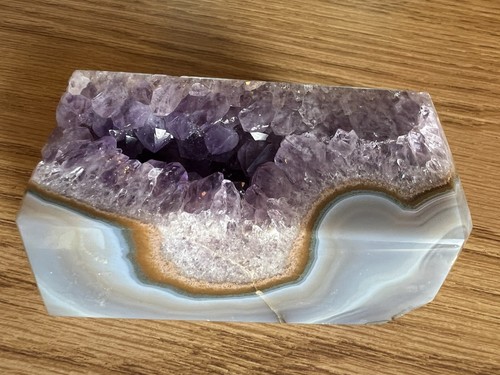 Torre a punti cristallo quarzo trasparente ametista geode naturale agata blu bella 2 libbre - Foto 14 di 22