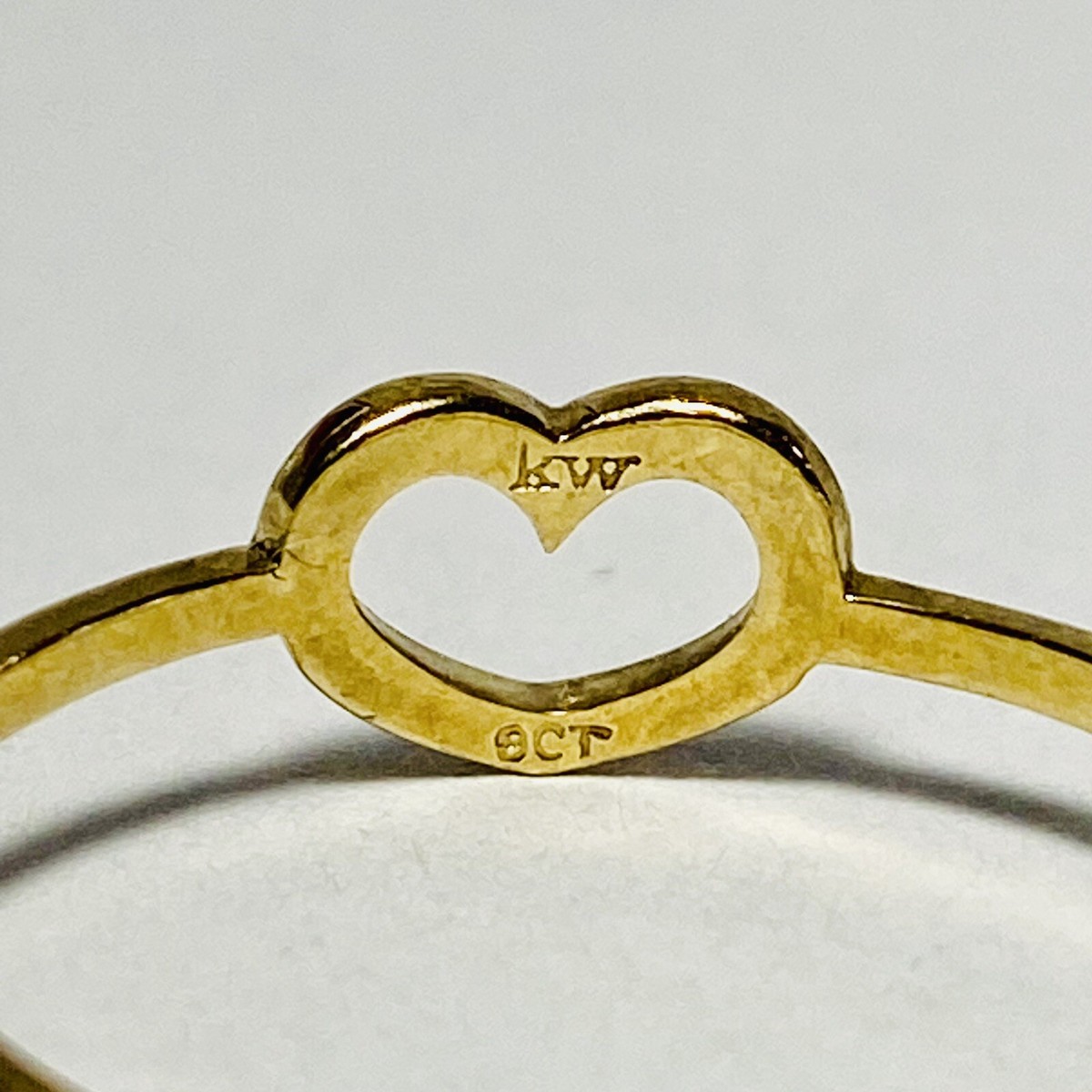 KW signed 9K Yellow Gold Open Heart Size 9.5 Band Ring 1.06g | eBay