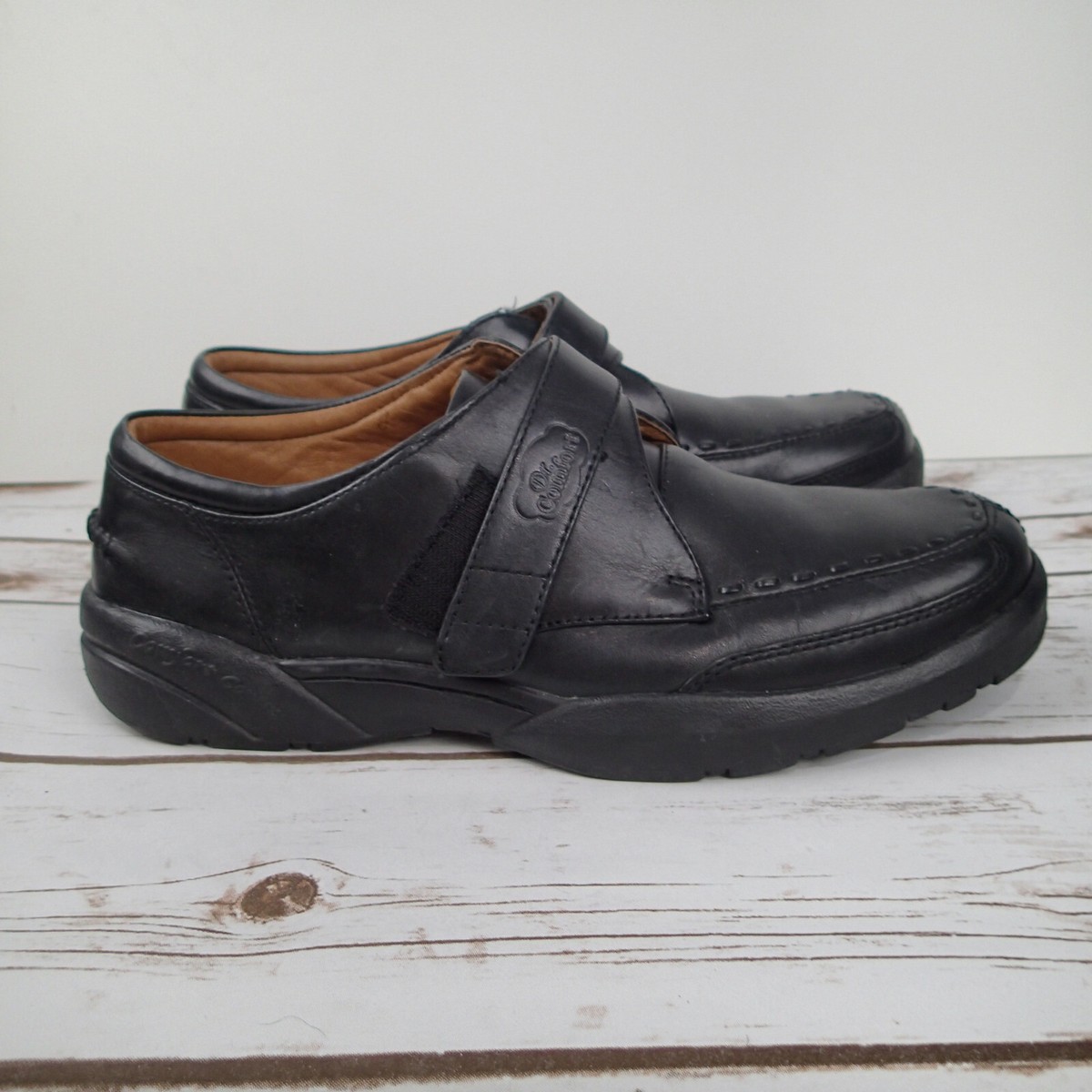 Dr Comfort Frank Black Leather Slip On Strap Casual Comfort  display picture 1