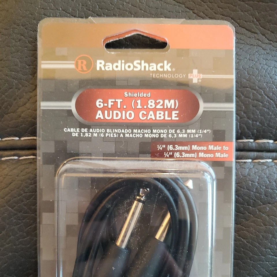 6-ft Audio Cable 1/4" (6.3mm) Mono Male To Male RadioShack 4202381 New - Image 2 of 4