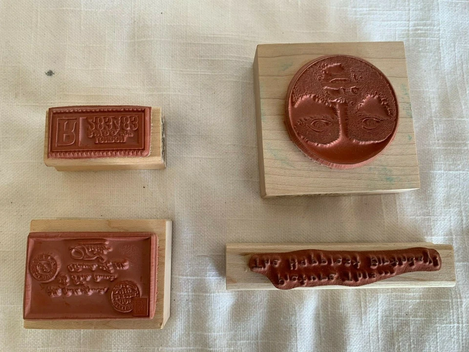 Лот из 4 деревянных резиновых штампов Stampa Rosa Inc  - Изображение 2 из 4