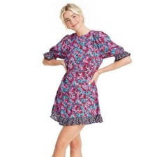 Rixo mixed floral puff sleeve ruffle mini dress 2