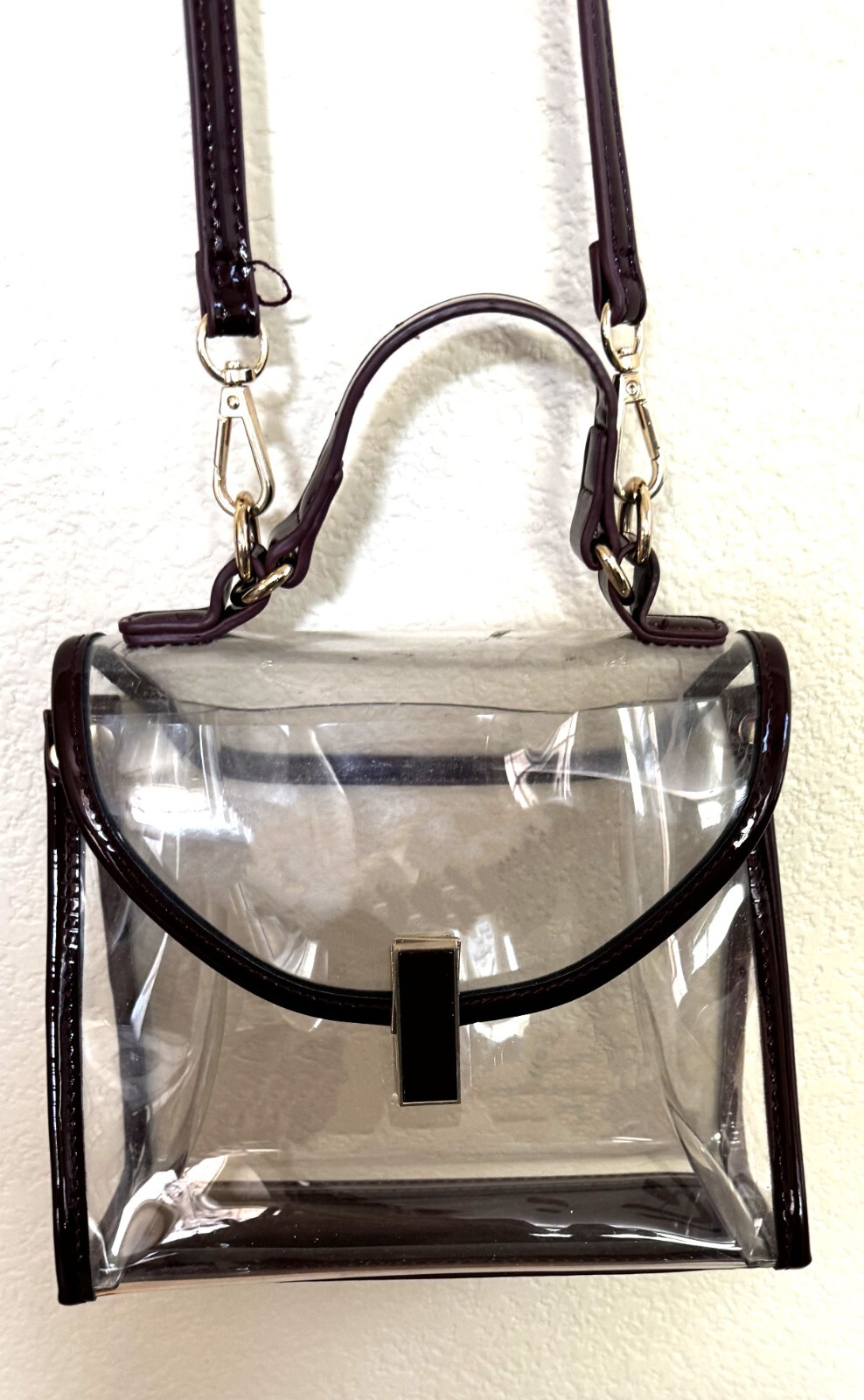 See Through Clear Stadium Purse Hand Bag Crossover Body & Hand straps