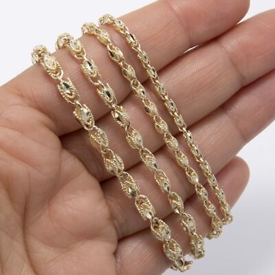Bracelet 10K Yellow Gold Turkish Rope Chain All Sizes