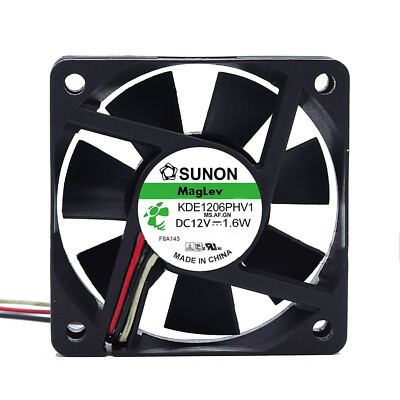 DC12V 1.6W 6CM Cooling Fan For SUNON 6015 KDE1206PHV1 Silent