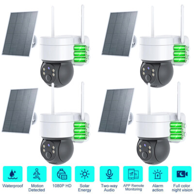 #ad #ad Solar Battery Powered Wireless WiFi Outdoor Pan Tilt Home Security Camera System $186.19