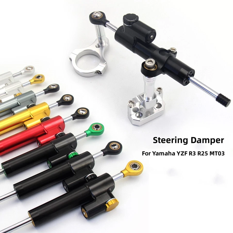 Motorcycle CNC Steering Damper Mounting Bracket Kit For Yamaha YZF R3 R25 MT03 - Imagem 3 de 4