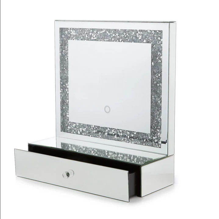 Light Up Crystal Table Mirror Hollywood Style Bedroom Vanity by Julien Macdonald
