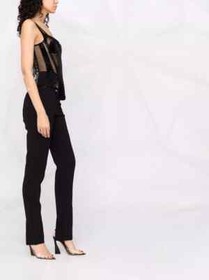 NEW AUTHENTIC MUGLER Black Cut-Out Illusion $2,800 Corset Bustier S bordelle