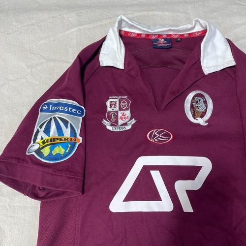 Queensland Reds Rugby Shirt Mens Medium 16 QLD Maroons Logo Patch Polo Jersey - Picture 4 of 10