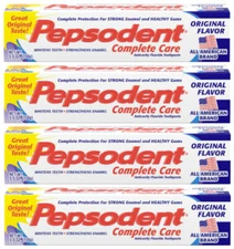 Pepsodents Complete Care Toothpaste, Original Flavor, 5.5 oz (4 Pack)