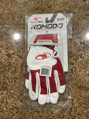 Lizard Skins Youth  Med  Komodo Batting Gloves - White /red