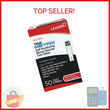 LEADER True Metrix Blood Glucose Test Strips for Diabetes, Tiny Blood Sample, Se